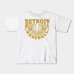 Vintage Retro Detroit Tigers Baseball Kids T-Shirt